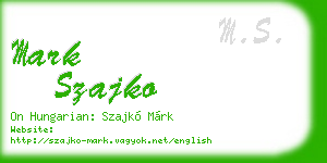 mark szajko business card