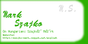 mark szajko business card